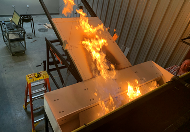 ASTM E108 Spread of flame test at ICC-ES test lab